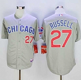 Chicago Cubs #27 Addison Russell Gray Road Cool Base Stitched Baseball Jersey,baseball caps,new era cap wholesale,wholesale hats